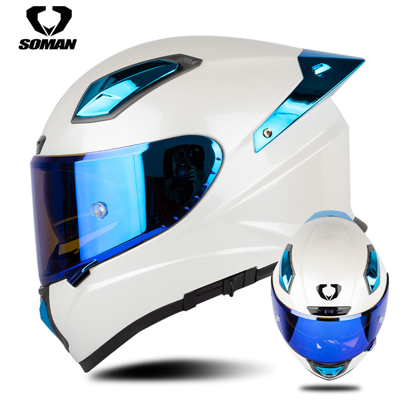 Carbon Fiber Lightweight Motorcycle Helmet - Soman motorhelm koolstofvezel integraalhelm lichtgewicht motorracehelm