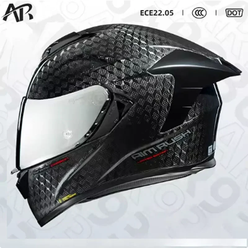 Carbon Fiber Lightweight Motorcycle Helmet - AR 12K Koolstofvezel Motorhelm ECE DOT