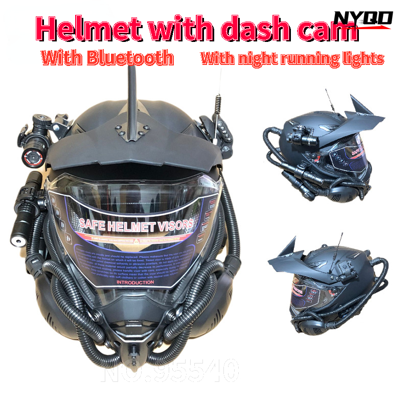 Full Face Motorcycle Helmet With Bluetooth - Rally Helm Motorhelm Off-Road Full Helm