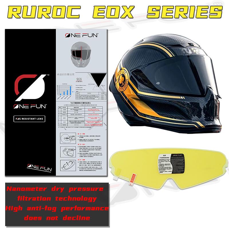 Motorcycle Helmet Anti Fog Pinlock Shield - Motorhelm Anti-condens vizier voor RUROC ATLAS