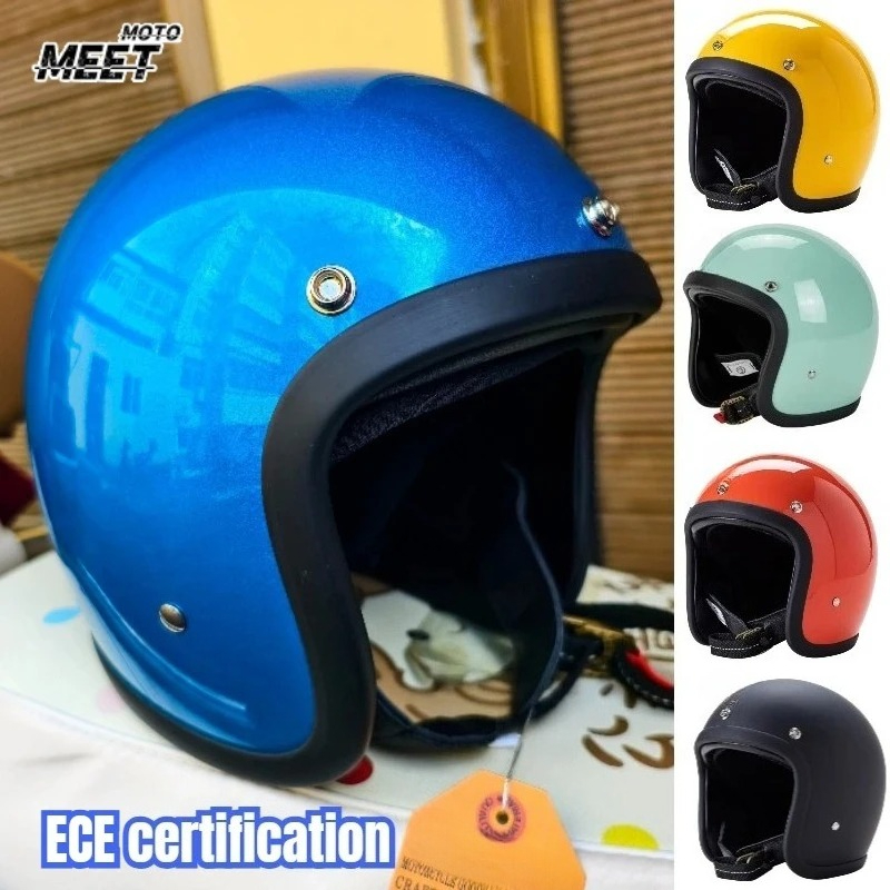 Vintage Open Face Retro Helmet - Japanse Korea Stijl Open Gezicht Motorhelm