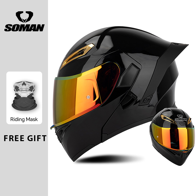 Dual Visor Motorcycle Racing Helmet - Unisex DOT goedgekeurde opklapbare motorhelmen met