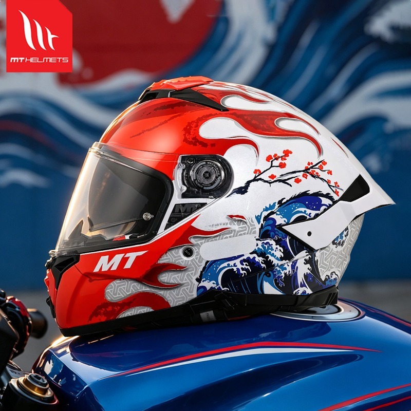 Dual Visor Motorcycle Racing Helmet - NIEUWE MT Thunder 4SV Dual Visor