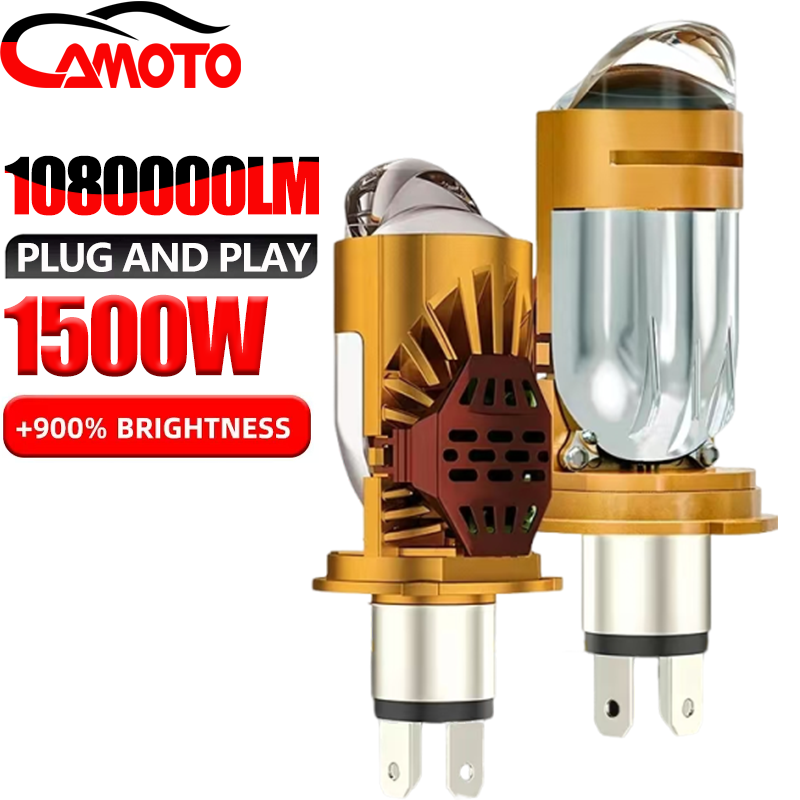 Universal Motorcycle Led Headlight Projector - CAMOTO Bi LED-lensprojector H4 minilamp 15000W