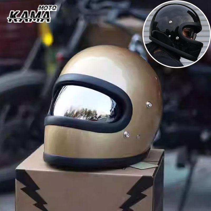 Vintage Open Face Retro Helmet - HOT DOT-certificering Retro motorhelm Open gezicht