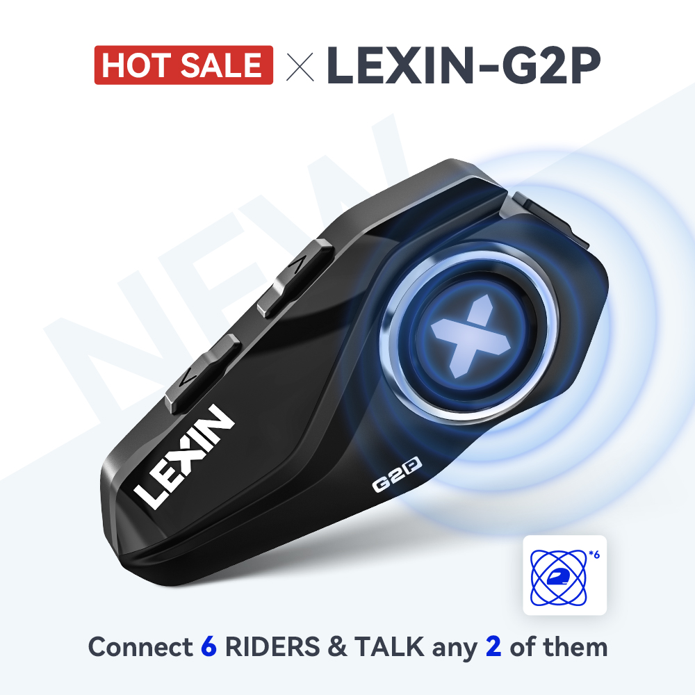 Full Face Motorcycle Helmet With Bluetooth - Lexin G2P motorfiets intercom helm Bluetooth-headsets,