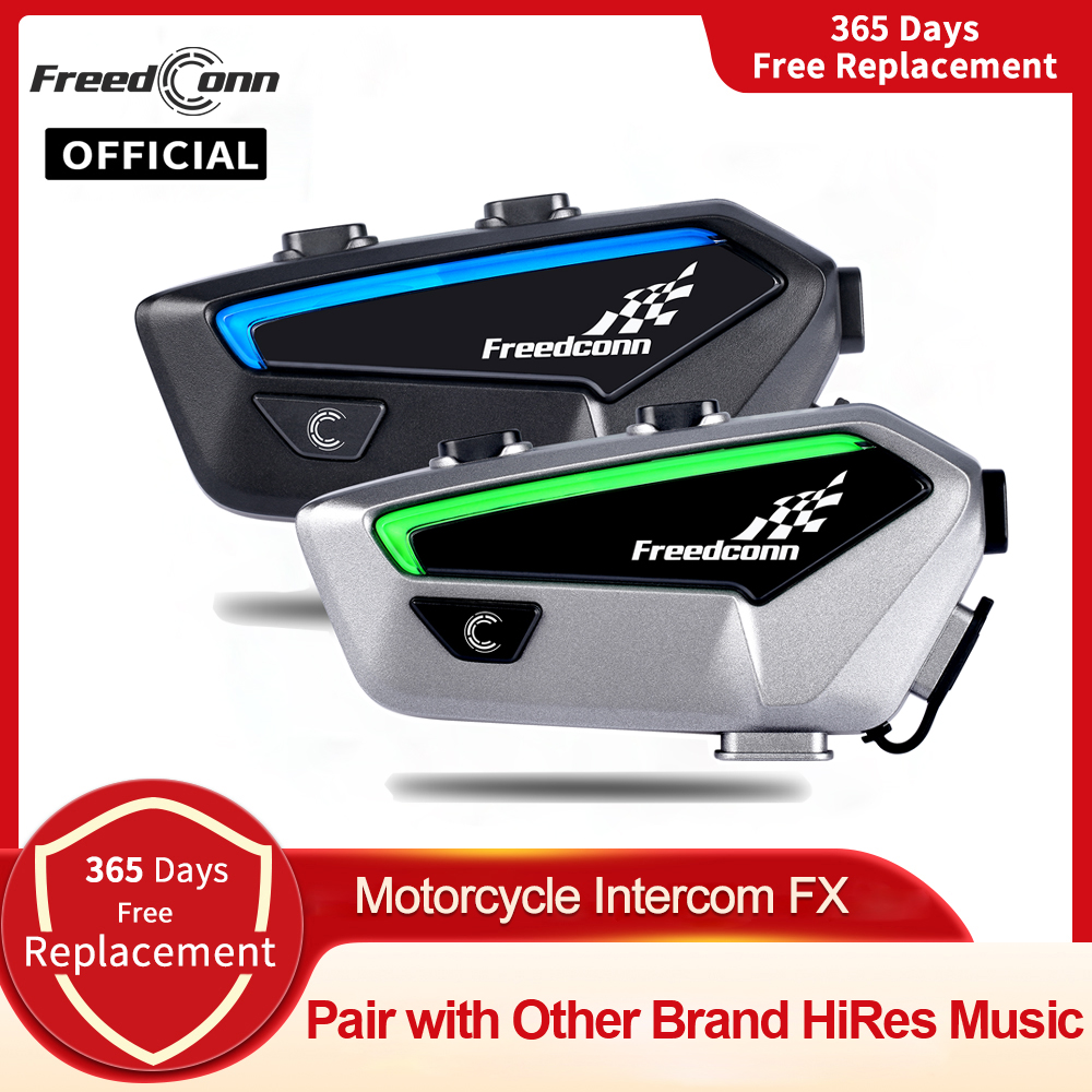 Full Face Motorcycle Helmet With Bluetooth - Motorintercom Bluetooth-helm Headset Freedconn FX 10-rijderspaar