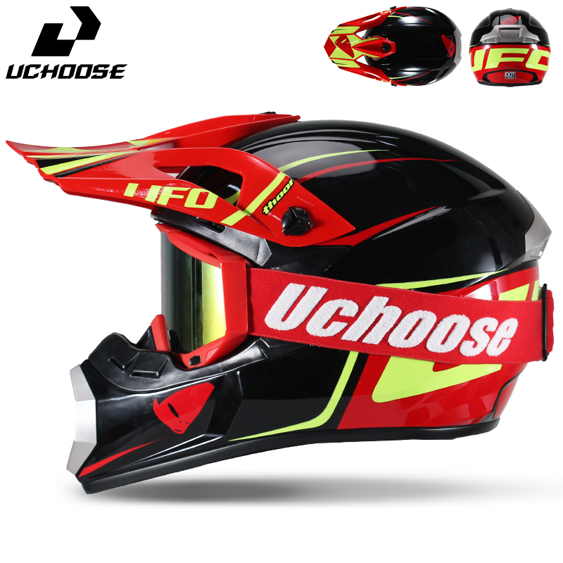 Off Road Motocross Helmet Goggles Set - Uchoose Motocross Helmset Volgelaatshelm voor volwassenen