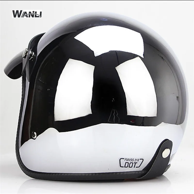 Spiegel Zilver Chroom Motorfie - Vintage Open Face Retro Helmet recensie en prijs