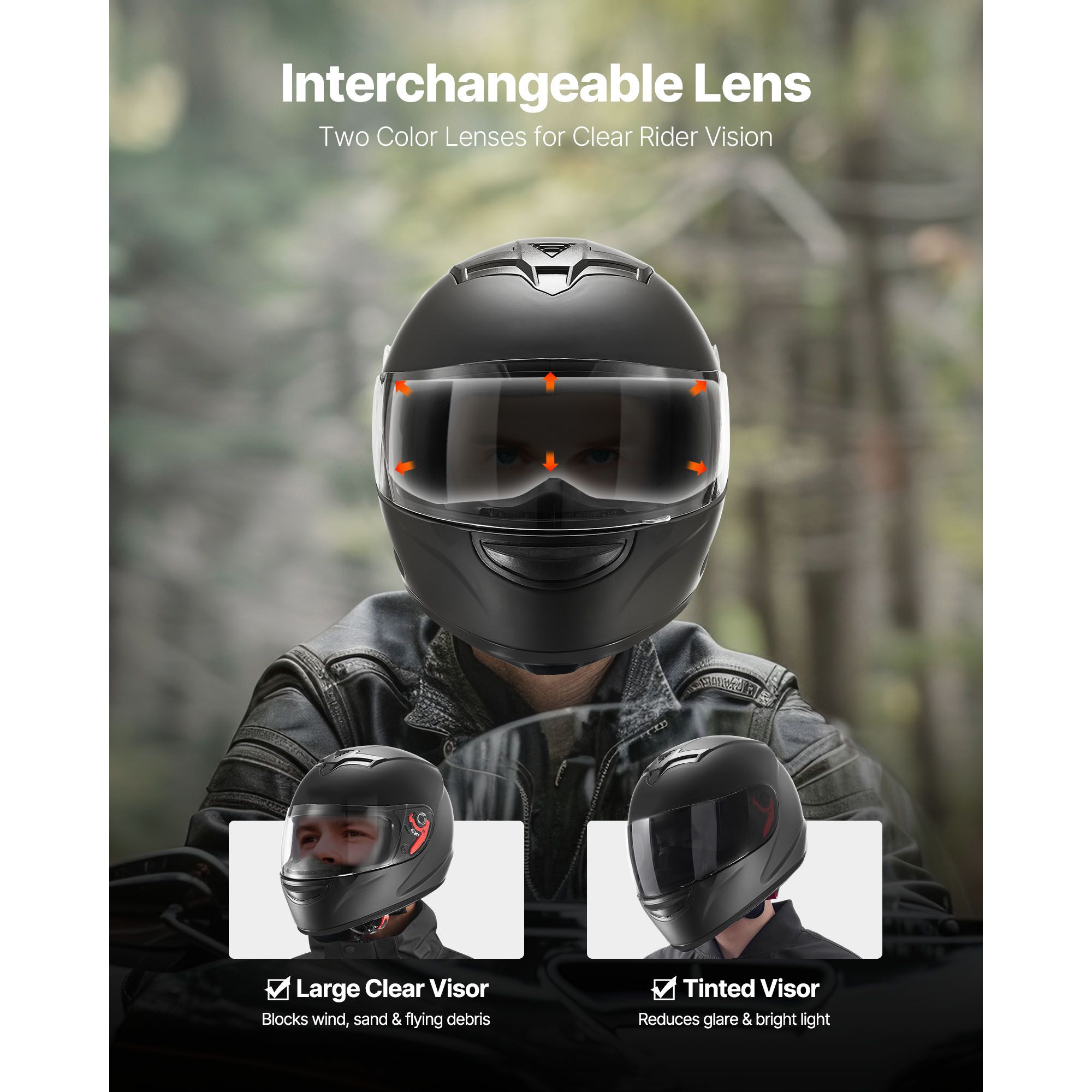 Motorhelm, integraalhelm, volw - Dual Visor Motorcycle Racing Helmet recensie en prijs