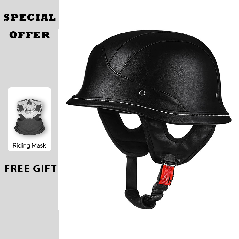 Leren halve helm Vintage open  - Vintage Open Face Retro Helmet recensie en prijs