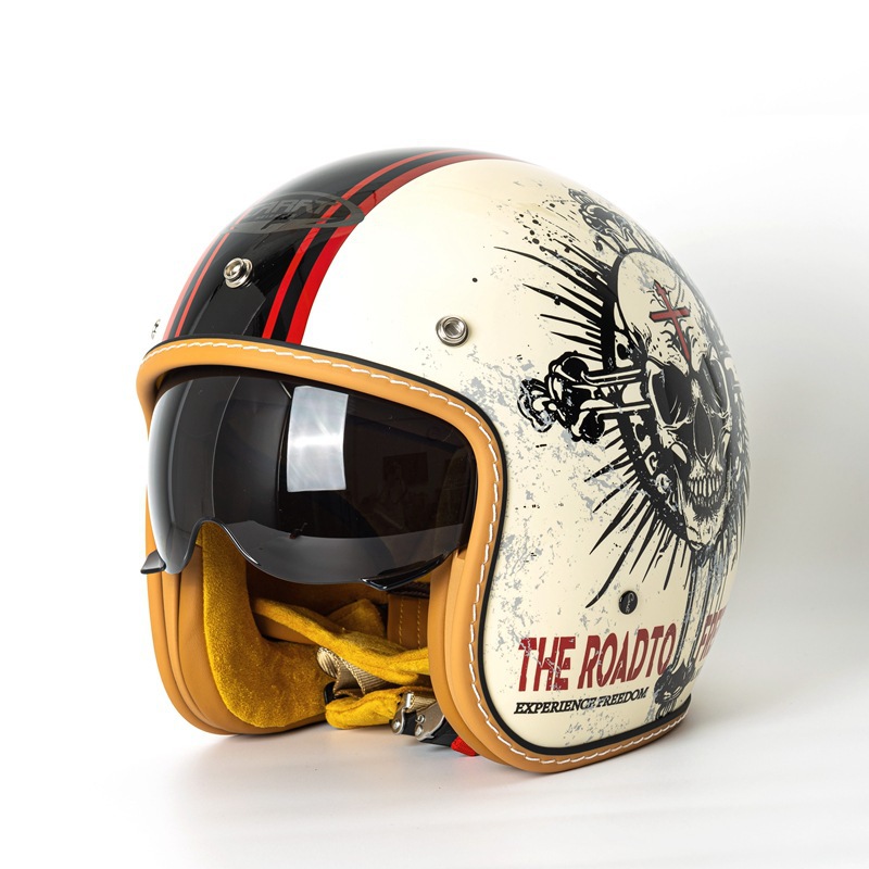Vintage open motorhelm retro 3 - Vintage Open Face Retro Helmet recensie en prijs
