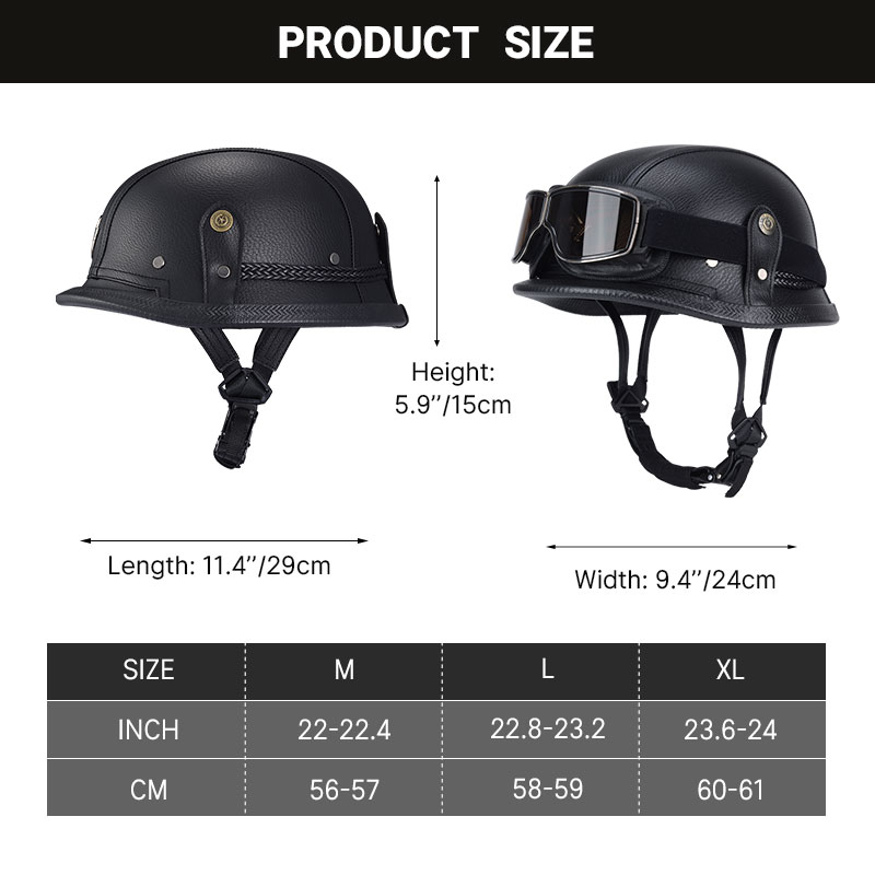Duitse Half Vintage Helm Klass - Vintage Open Face Retro Helmet recensie en prijs