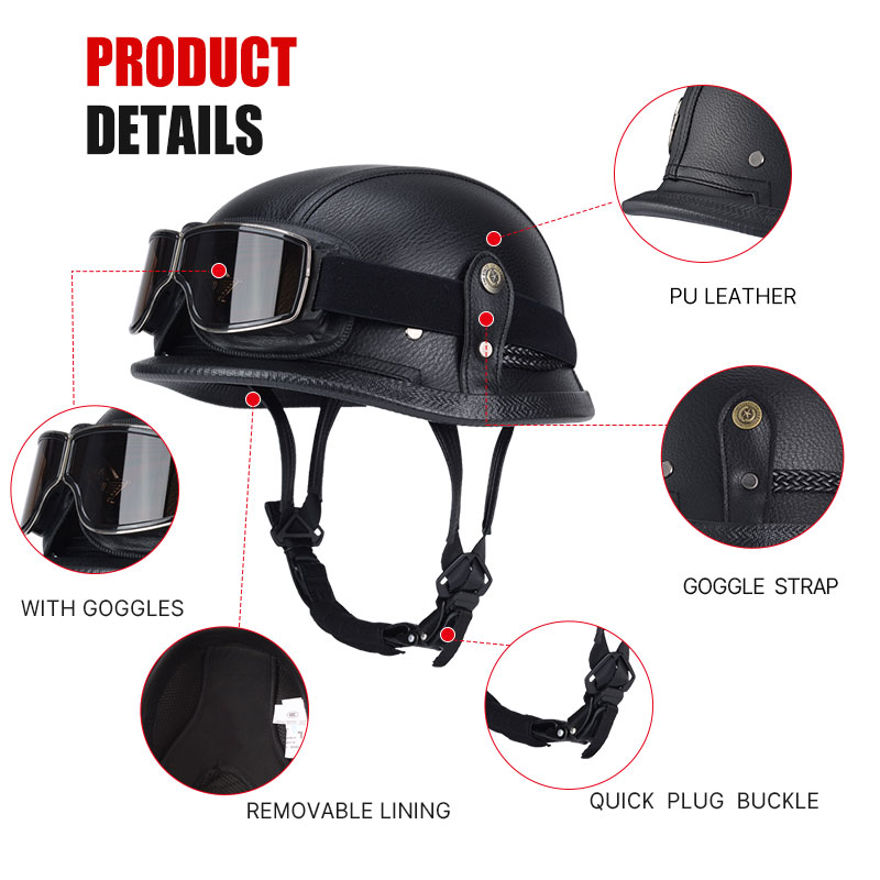 Duitse Half Vintage Helm Klass - Vintage Open Face Retro Helmet recensie en prijs