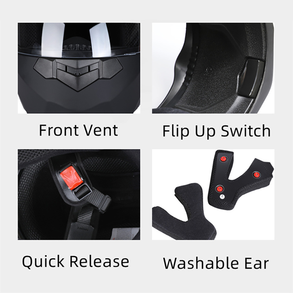 Modulaire motorhelm met dubbel - Modular Flip Up Motorcycle Helmet Dot Approved recensie en prijs