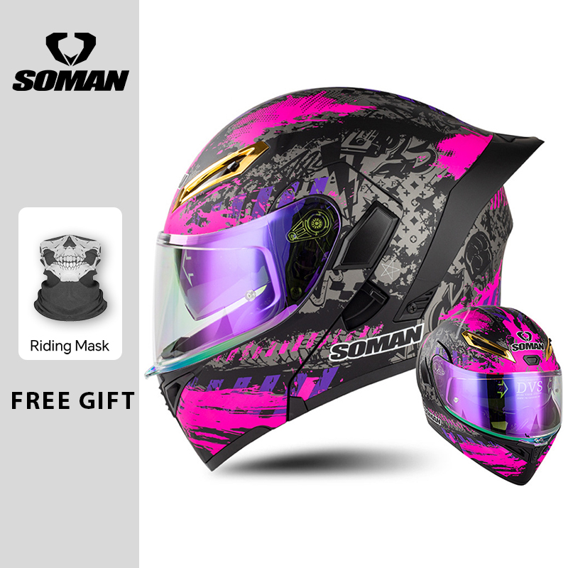 Unisex DOT goedgekeurde opklap - Dual Visor Motorcycle Racing Helmet recensie en prijs