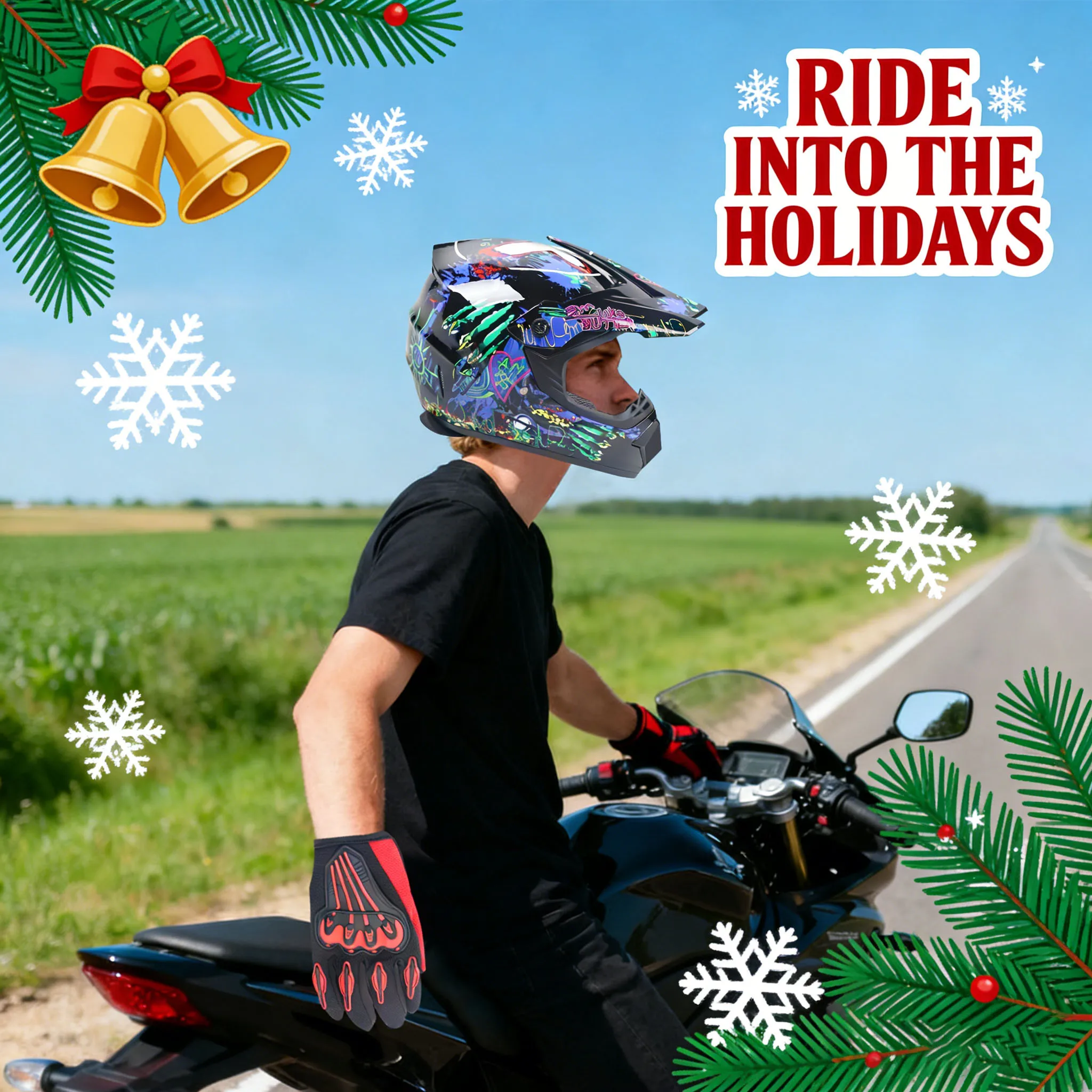 Motocrosshelmset, motorhelmen  - Off Road Motocross Helmet Goggles Set recensie en prijs