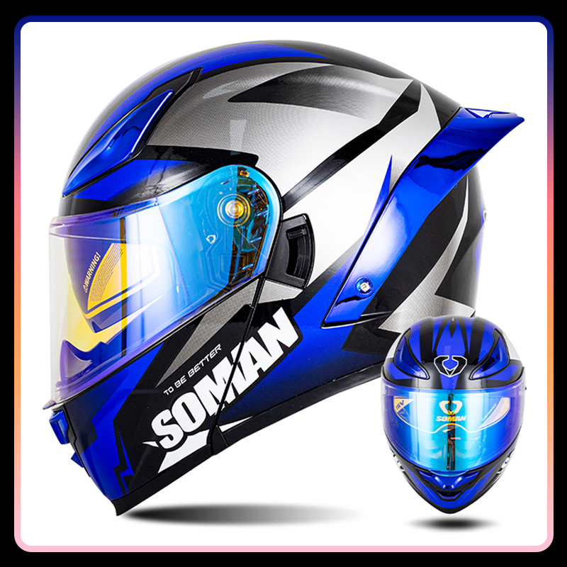 Heren motorhelm Dual Lens Flip - Modular Flip Up Motorcycle Helmet Dot Approved recensie en prijs