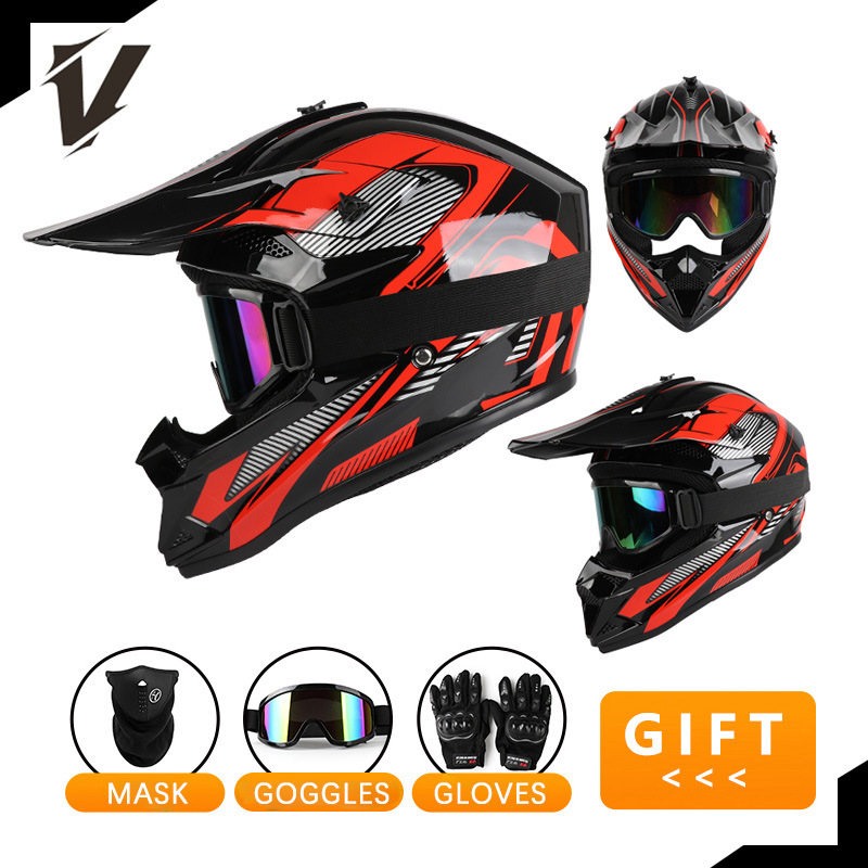 Offroad motorhelmset, full-fac - Off Road Motocross Helmet Goggles Set recensie en prijs
