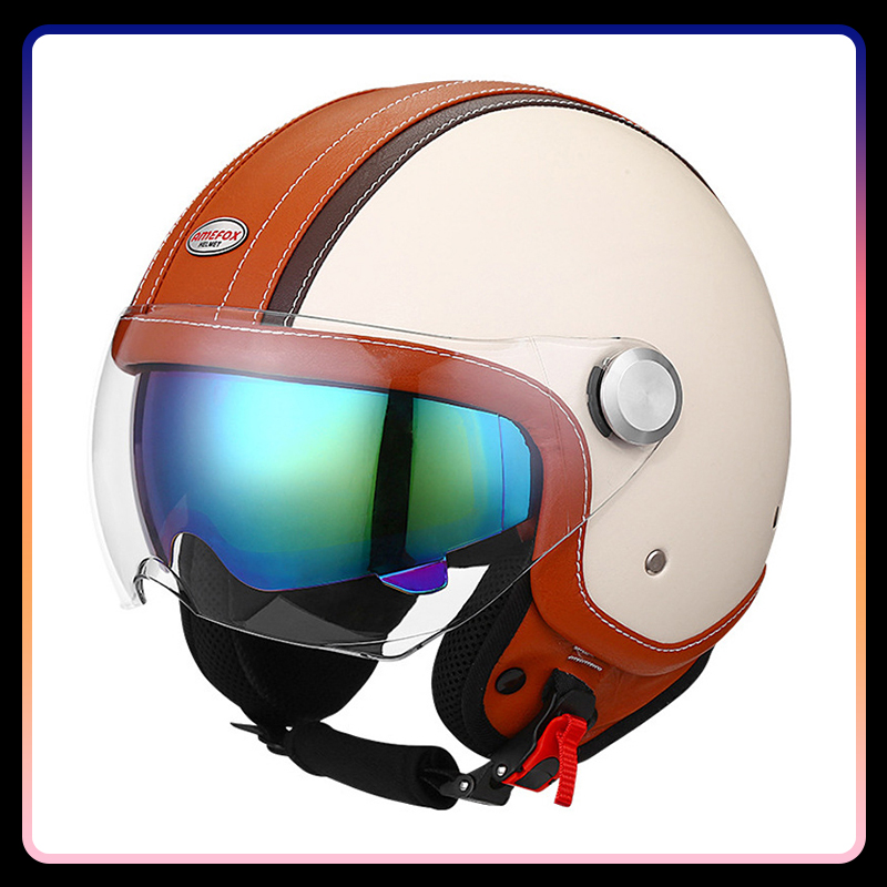 DOT Goedgekeurde Daul Lens Ope - Vintage Open Face Retro Helmet recensie en prijs