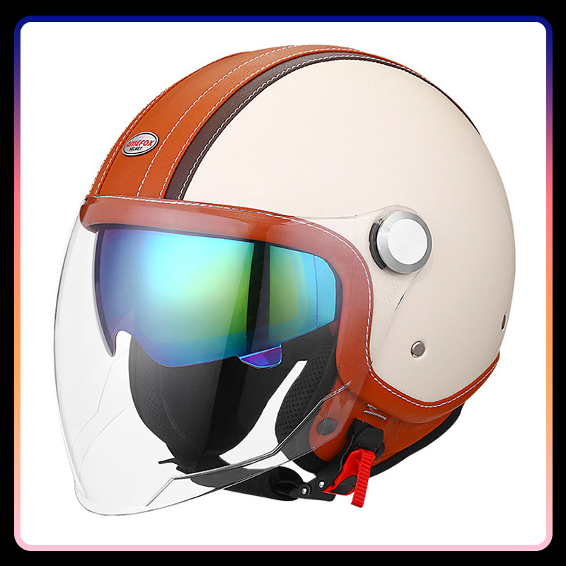 DOT Goedgekeurde Daul Lens Ope - Vintage Open Face Retro Helmet recensie en prijs