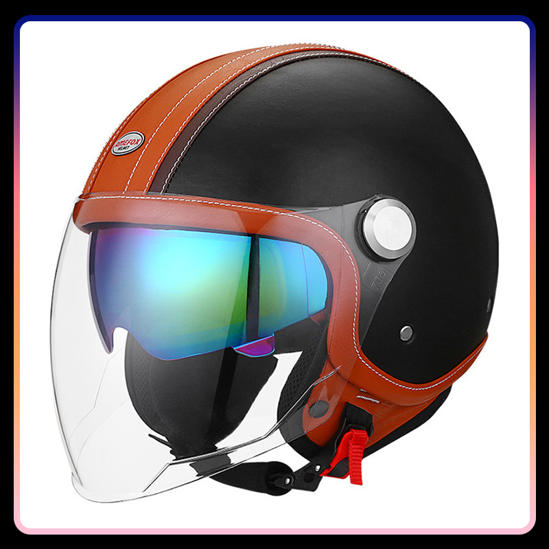 DOT Goedgekeurde Daul Lens Ope - Vintage Open Face Retro Helmet recensie en prijs