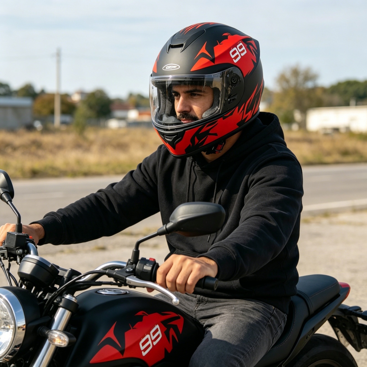 Heren motorhelm met dubbele vi - Dual Visor Motorcycle Racing Helmet recensie en prijs