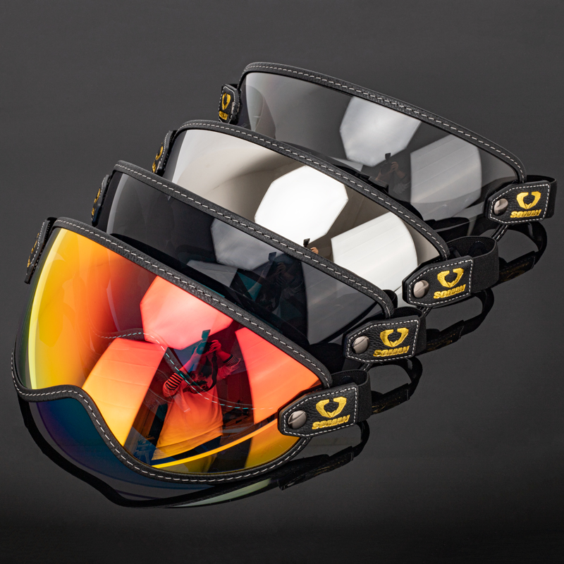SOMAN Vintage Motorbril Retro  - Vintage Open Face Retro Helmet recensie en prijs