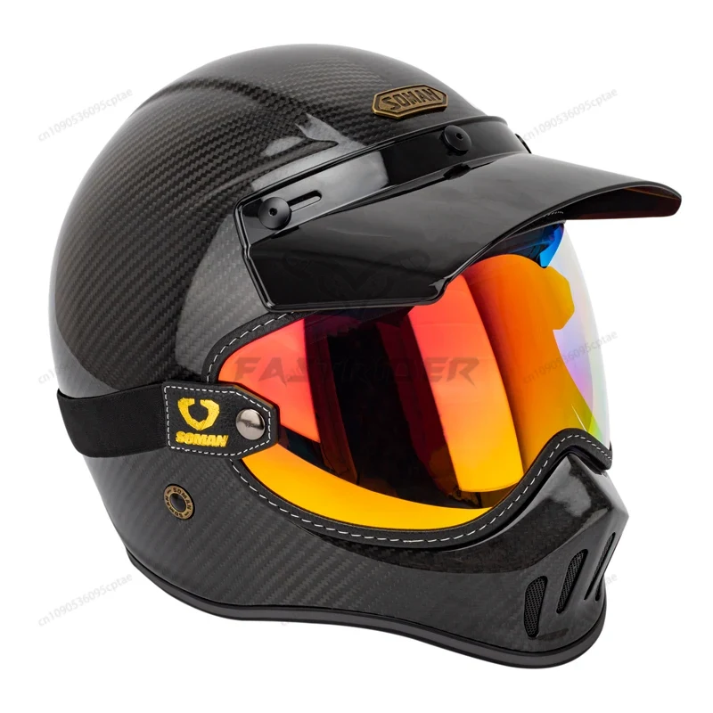 SOMAN Vintage Motorbril Retro  - Vintage Open Face Retro Helmet recensie en prijs