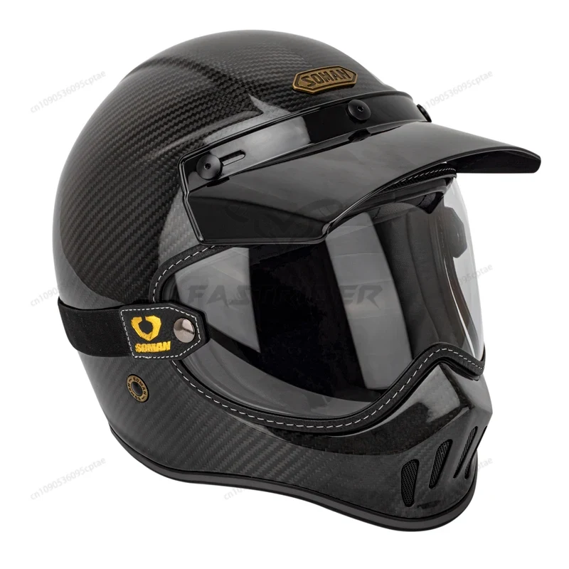 SOMAN Vintage Motorbril Retro  - Vintage Open Face Retro Helmet recensie en prijs