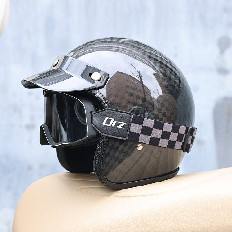 2026 Carbon Fiber Vintage Helm - Carbon Fiber Lightweight Motorcycle Helmet recensie en prijs