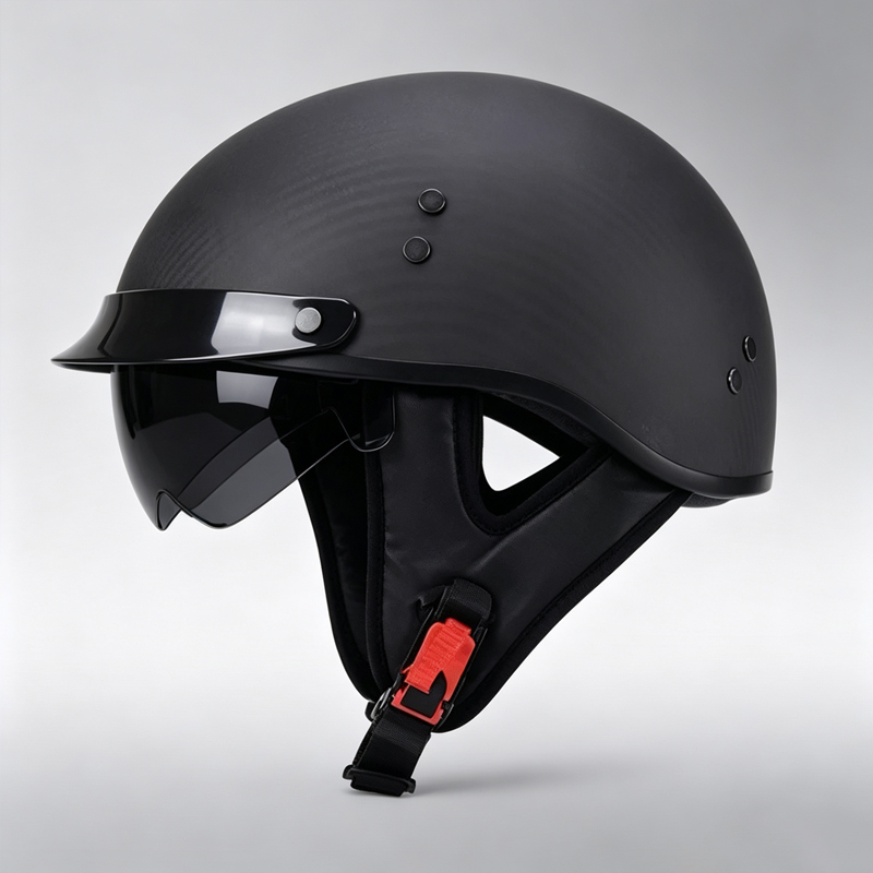 Koolstofvezel motorfiets halfh - Carbon Fiber Lightweight Motorcycle Helmet recensie en prijs