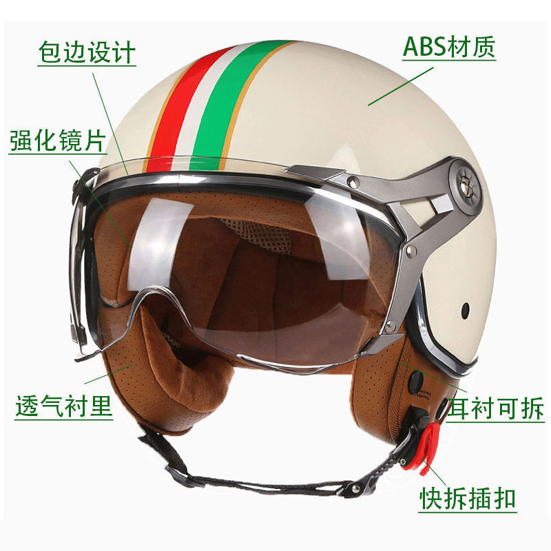 DOT Open Face 3/4 Motorfiets R - Vintage Open Face Retro Helmet recensie en prijs