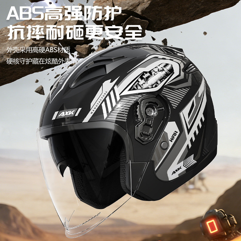 3/4 Open Face Retro Motorhelme - Dual Visor Motorcycle Racing Helmet recensie en prijs